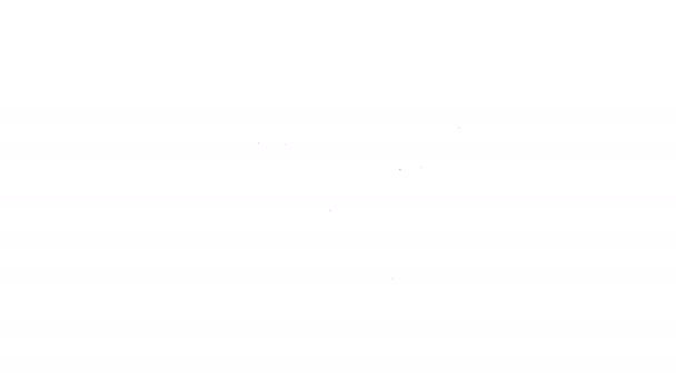 Línea negra Icono de agujas de tejer aisladas sobre fondo blanco. Etiqueta para confeccionar a mano, tejer o sastrería. Animación gráfica de vídeo 4K - Imágenes, Vídeo
