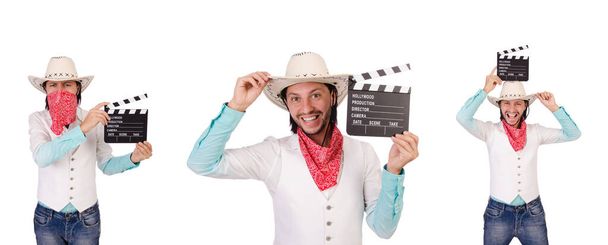 Cowboy isolated on the white background - Photo, Image