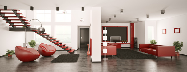 Apartamento moderno interior panorama 3d
 - Foto, Imagen