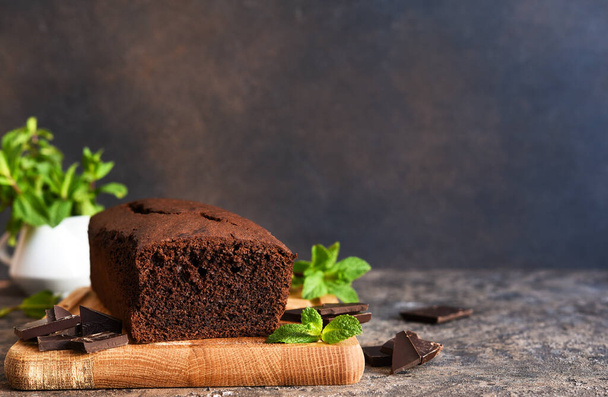 Brownie is a classic American dessert. Chocolate cake. - Photo, Image