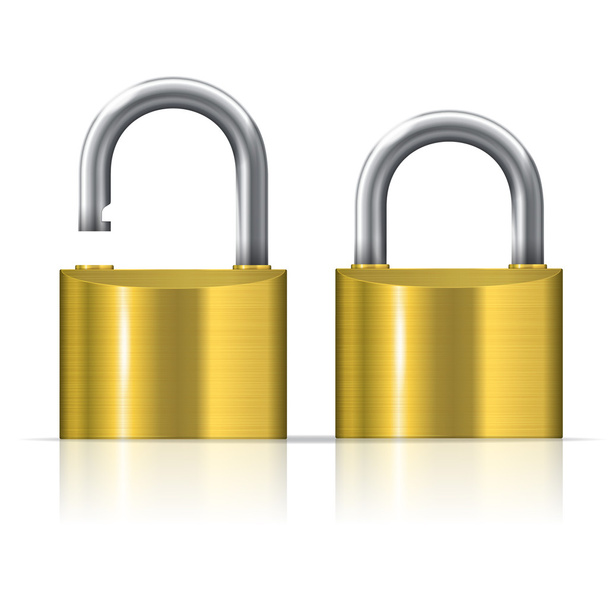 Open and closed padlocks - Vector, Image