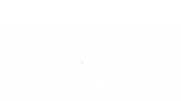 Ligne noire Carton icône boîte en carton isolé sur fond blanc. Boîte, paquet, panneau de colis. Livraison et emballage. Animation graphique de mouvement vidéo 4K - Séquence, vidéo