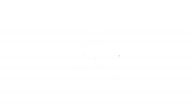 Línea negra Icono del volante del barco aislado sobre fondo blanco. Animación gráfica de vídeo 4K - Imágenes, Vídeo