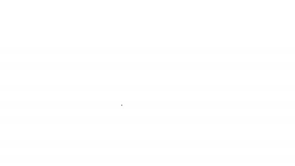Musta linja Lentolippu kuvake eristetty valkoisella taustalla. Lentolippu. 4K Video motion graafinen animaatio - Materiaali, video
