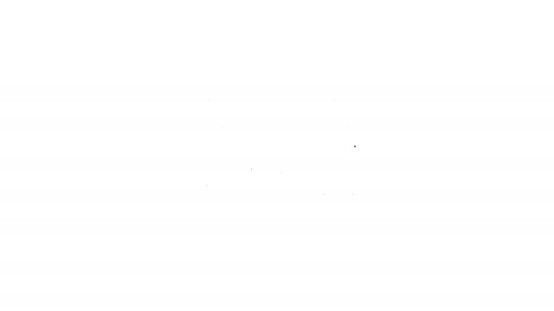 Μαύρη γραμμή Πινακίδα υπαίθρια διαφήμιση με κείμενο Ξενοδοχείο εικονίδιο απομονώνονται σε λευκό φόντο. 4K Γραφική κίνηση κίνησης βίντεο - Πλάνα, βίντεο