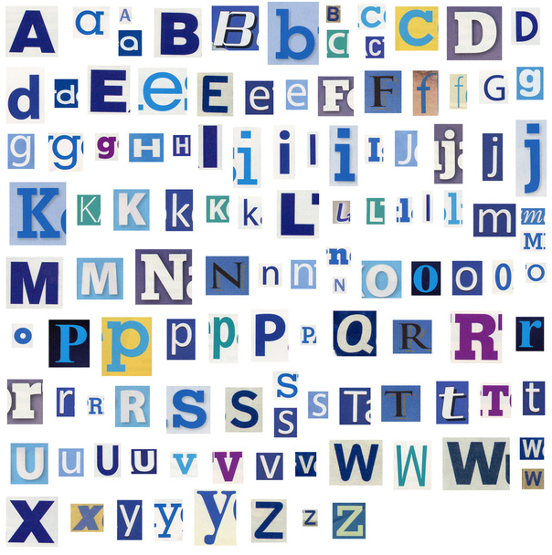 alfabet litery wykonane z gazety, czasopisma - Zdjęcie, obraz