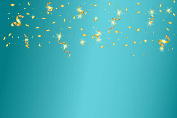 Confettis dorés isolés. Les confettis ont éclaté. Illustration vectorielle festive
 - Vecteur, image