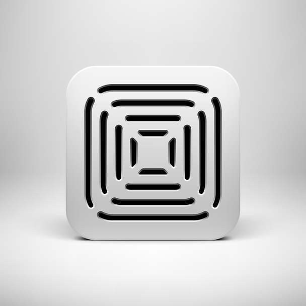 White Abstract App Icon Button Template - Wektor, obraz