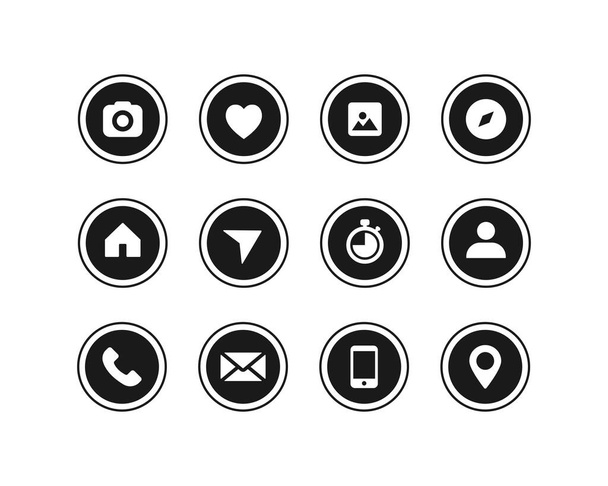 Social media icons set isolated on white background. Vector EPS 10 - Vetor, Imagem