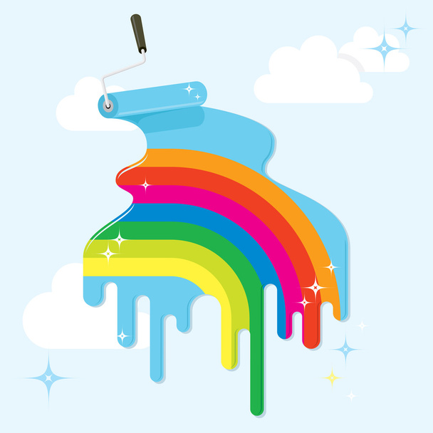 Paint a beautiful (rainbow) future life - Vector, Image