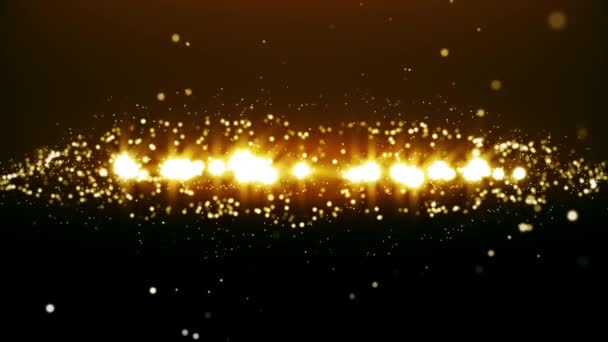 Αφηρημένη κίνηση, χρυσά κινηματογραφικά σωματίδια  - Πλάνα, βίντεο