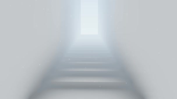 La puerta del cielo con partículas 4k, escalera limpia futurista
  - Metraje, vídeo