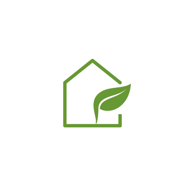simple green house leaf for agriculture logo and vector icon - Вектор, зображення