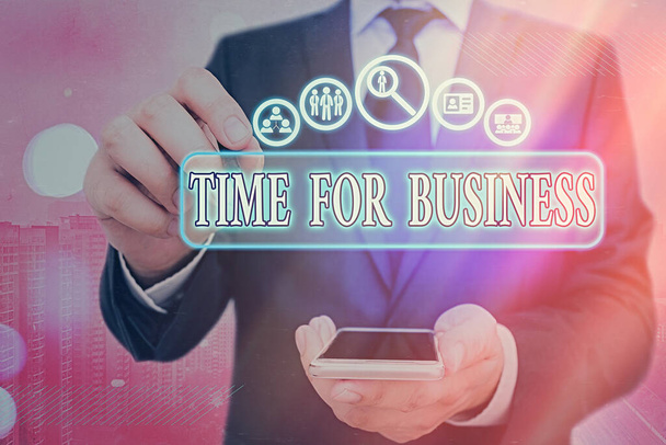 Texte d'écriture Word Time For Business. Concept d'entreprise pour réaliser les transactions dans le délai promis au client
. - Photo, image