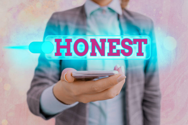 Text sign showing Honest. Conceptual photo telling the truth or able to be trusted and not likely to steal. - Photo, Image