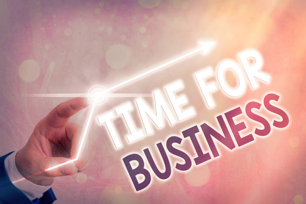 Signo de texto que muestra Time For Business. Foto conceptual cumplir con las transacciones dentro del período prometido al cliente
. - Foto, Imagen