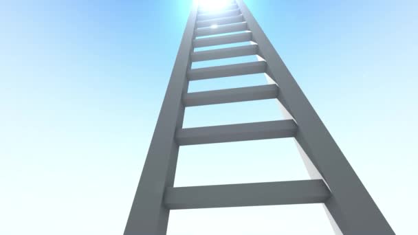 3D animatie achtergrond, Ladder To The Sky - Helder licht in de wolken - Video