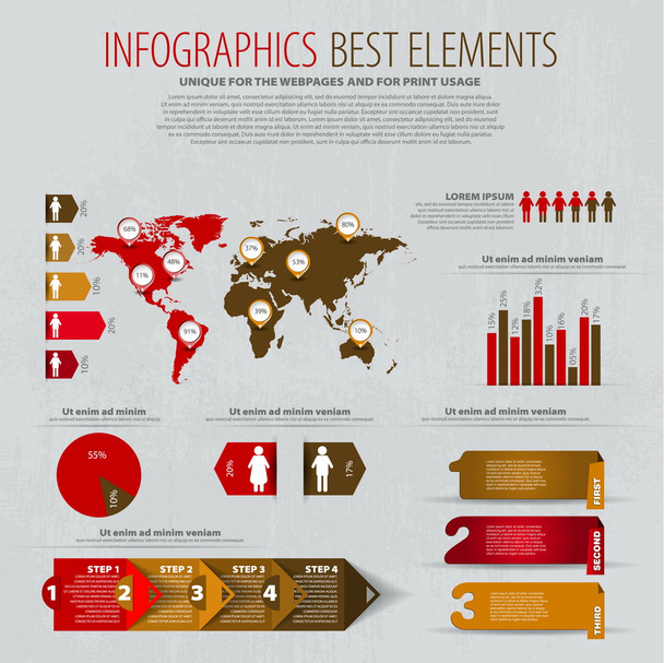 Set elements of infographics - Vecteur, image