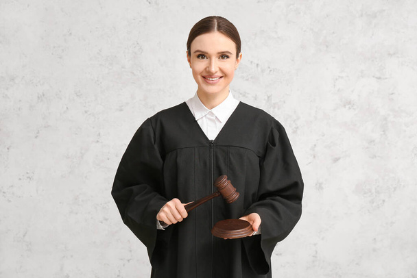 Female judge on light background - Photo, Image
