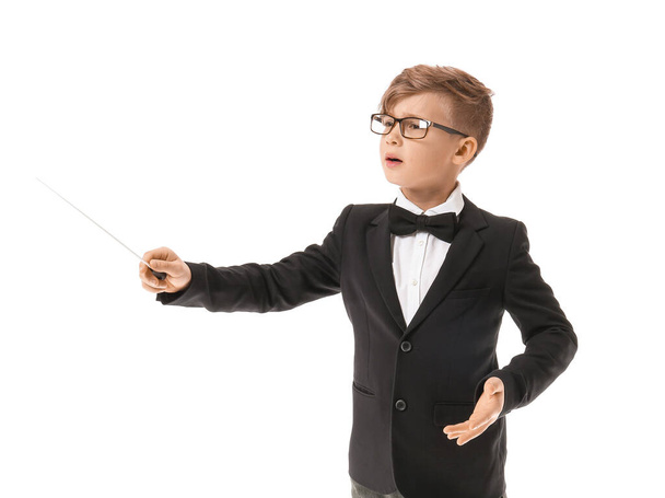 Маленький диригент на білому тлі
 - Фото, зображення