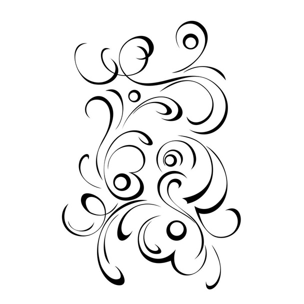 unique decorative abstract ornament with curls in black lines on a white background - Vektor, Bild