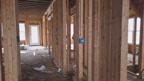Puutalo rakentaminen koti kehystys sisustus asuintalo - Materiaali, video
