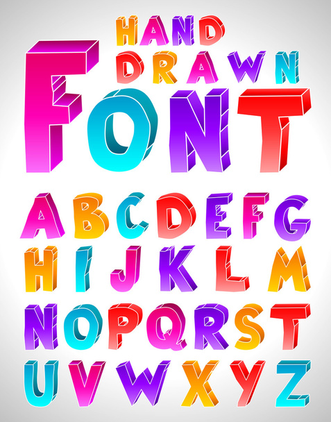 Hand drawn vector font. Letters - Wektor, obraz