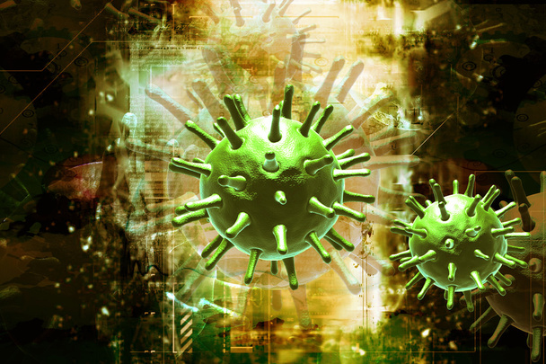 virus in dighital achtergrond - Foto, afbeelding