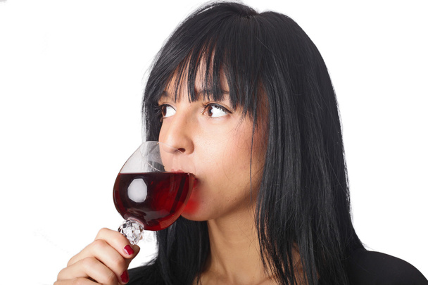 szép nő, pohár borкрасива жінка з келиха вина - Fotó, kép