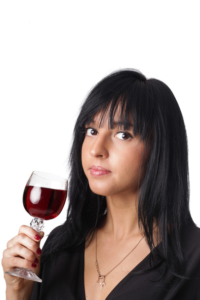 ワインのグラスときれいな女性 - 写真・画像