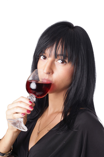 nő pohár borral - Fotó, kép