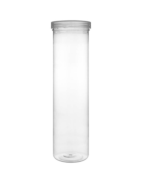 Empty transparent PET can jar for canning and preserving isolated on white background. - Φωτογραφία, εικόνα