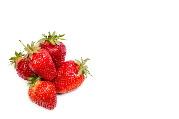 Ripe red strawberries on a white background - Foto, immagini