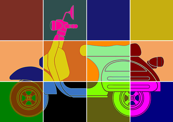 Scooter pop art.Inspiration from Andy Warhol - Vector, Image