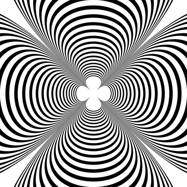sfondo geometrico, arte ottica. tunnel astratto geometrico in bianco e nero. Illusione ottica
. - Vettoriali, immagini