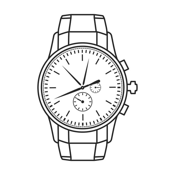 Watch wrist vector icon.Outline vector icon isolated on white background watch wrist. - Vecteur, image