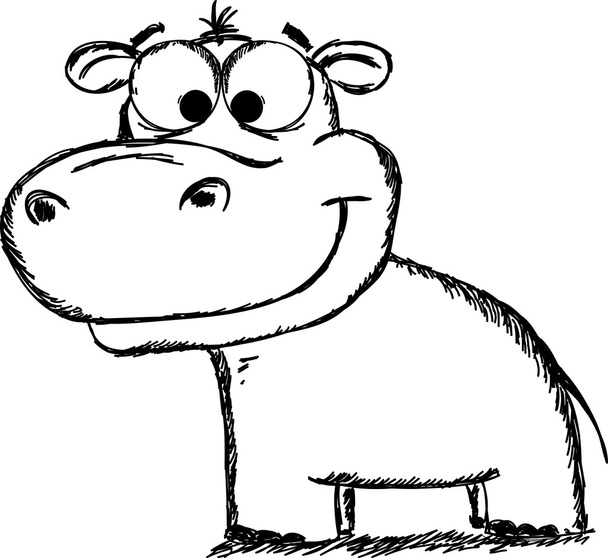 Cartoon hippopotamus - ベクター画像