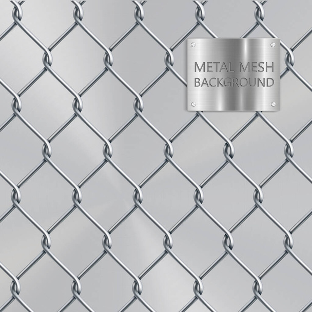 Antecedentes cuadrada plata malla de metal realista
 - Vector, Imagen