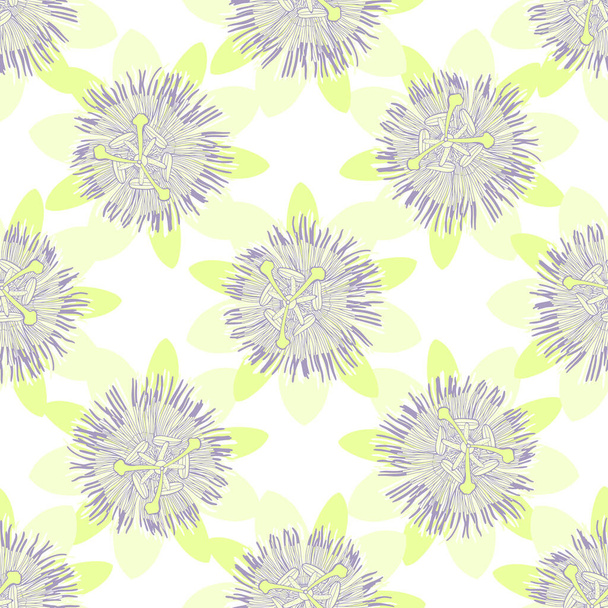 Passionflower. Floral background. Vector illustration. - Vektör, Görsel