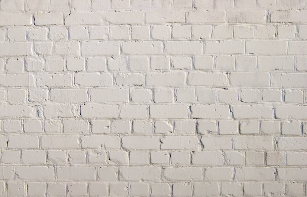 Alte, zuverlässige, schützende, starke weiße Ziegelmauer. Textur. - Foto, Bild