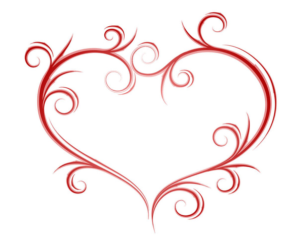 Heart symbol with pattern drawn by brush. - Vektor, obrázek