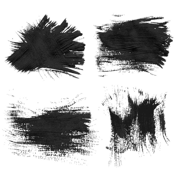 Realistic black gouache texture strokes 3 - Vector, Image