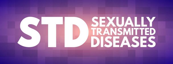 STD - Sexually Transmitted Diseases acronym, medical concept background - Vetor, Imagem