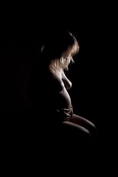 Pregnant woman silhouette - Photo, image