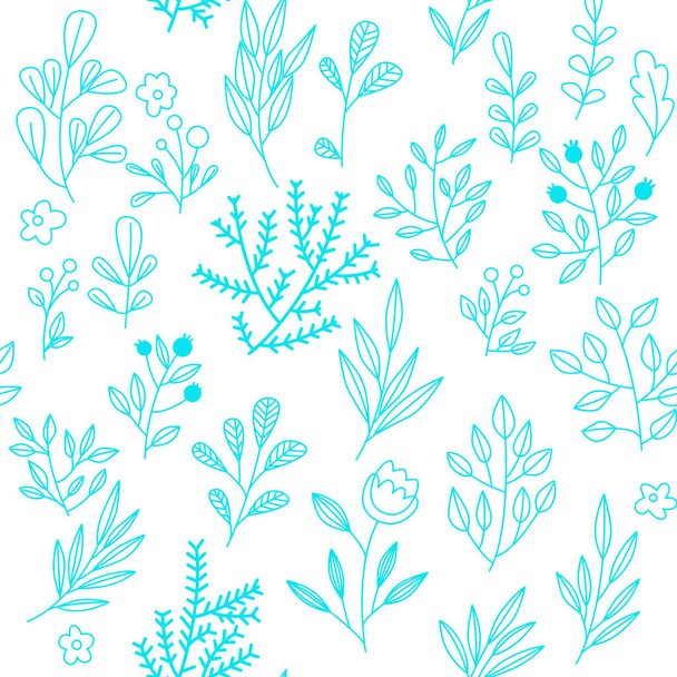 Texture with flowers and plants. Floral ornament. Original flowers pattern. - Vektor, kép