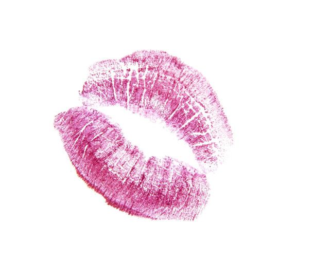Jolie piste de lèvres isolée sur le blanc
 - Photo, image