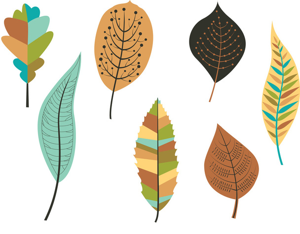 Autumn leaves on white background - Vector, Image