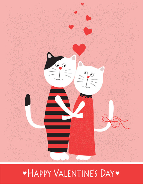 Two cats in love. - Vektor, kép