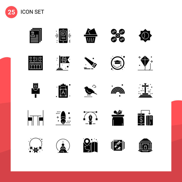 Упаковка из 25 креативных элементов базового дизайна, квадрокоптера, плеера, мухи, коробки и стола
 - Вектор,изображение