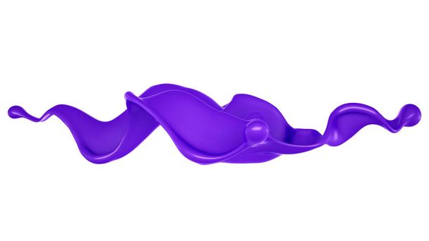 A splash of purple liquid. 3d rendering, 3d illustration. - Photo, image